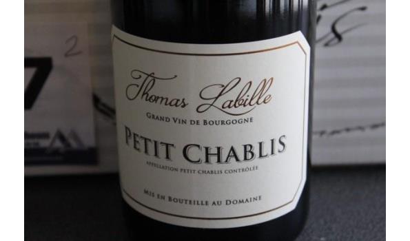 12 flessen à 75cl witte wijn, Thomas Labille, Petit Chablis 2020